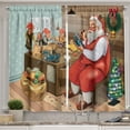thumbnail image 1 of Ambesonne Christmas Kitchen Curtains, Santa Making Presents, 55"x36", Multicolor, 1 of 3