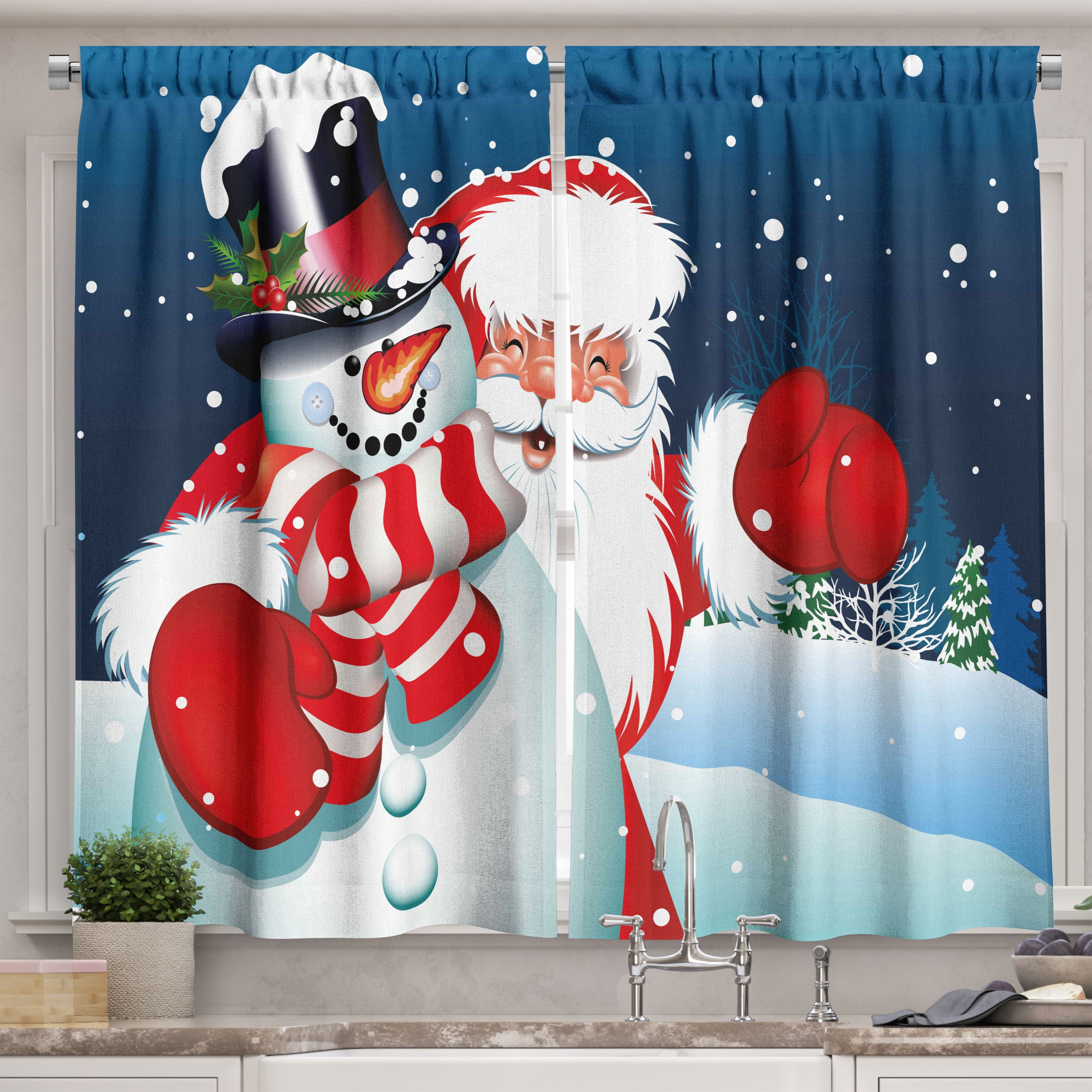 Santa Smile Quilted Curtains NCU0DDK1716