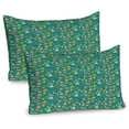 thumbnail image 1 of Ambesonne Christmas Pillow Sham 2 Pack, Colorful Doodle Elements, 26"x20", Teal and Multicolor, 1 of 3
