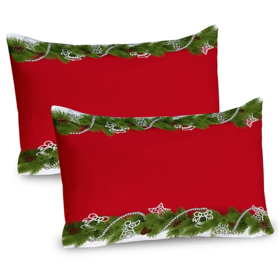 Ambesonne Christmas Pillow Sham 2 Pack, Coniferous Spruce, 30"x20",