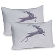 thumbnail image 1 of Ambesonne Christmas Pillow Sham 2 Pack, Happy Holiday Message, 26"x20", Pale Grey Purple Grey, 1 of 3