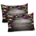 thumbnail image 1 of Ambesonne Christmas Pillow Sham 2 Pack, Rustic Balls Branch, 36"x20", Brown Pink, 1 of 3