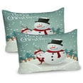 thumbnail image 1 of Ambesonne Christmas Pillow Sham 2 Pack, Xmas Winter Theme, 26"x20", Almond Green Eggshell, 1 of 3