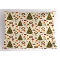 thumbnail image 1 of Ambesonne Christmas Pillow Sham, Cartoon Trees Bells, 26" X 20", Multicolor, 1 of 2