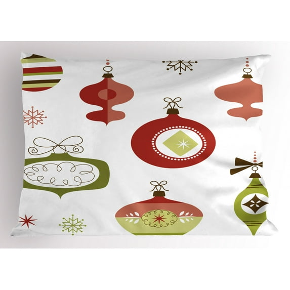 Ambesonne Christmas Pillow Sham, Joyful Wintertime, 26" X 20", Multicolor