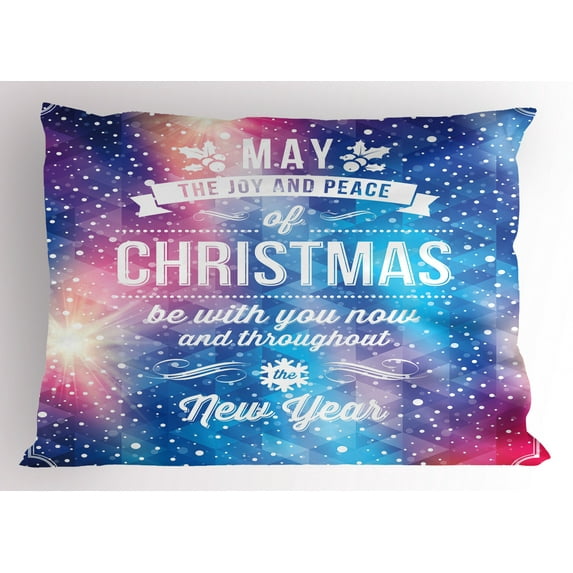 Ambesonne Christmas Pillow Sham, Polygonal Abstract, 26" X 20", Multicolor