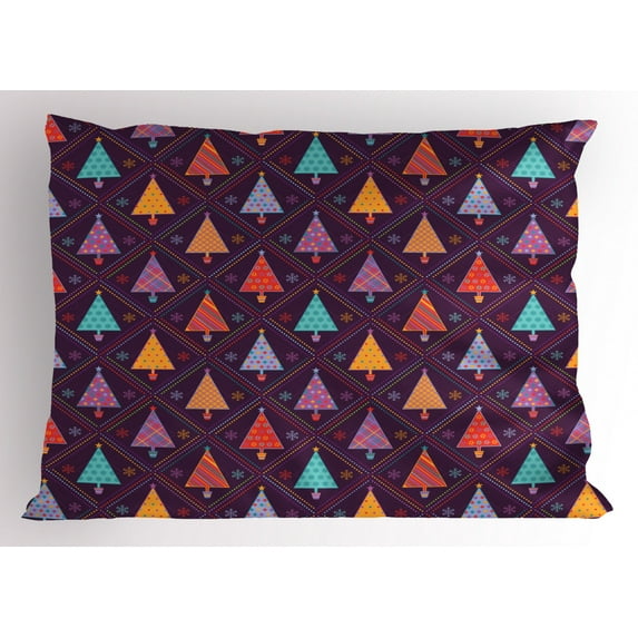 Ambesonne Christmas Pillow Sham, Tree Rhombus, 36" X 20", Multicolor