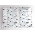 thumbnail image 1 of Ambesonne Christmas Pillow Sham, Winter Retro Forest, 26" X 20", Brown Blue, 1 of 2