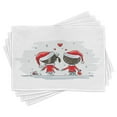 thumbnail image 1 of Ambesonne Christmas Place Mats Set of 4, Santa Costumes, Standard Size, Red White, 1 of 6