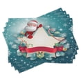 thumbnail image 1 of Ambesonne Christmas Place Mats Set of 4, Santa Star Snowflake, Standard Size, Red White, 1 of 6