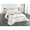 thumbnail image 1 of Ambesonne Christmas Quilted Bedspread Set 2 Pcs, Noel Season Elements, Twin Size, Multicolor, 1 of 5