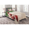 thumbnail image 1 of Ambesonne Christmas Quilted Bedspread Set 2 Pcs, Red Balls Ribbons, Twin Size, Green and Red, 1 of 5