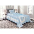 thumbnail image 1 of Ambesonne Christmas Quilted Bedspread Set 2 Pcs, Snowflakes Butterfly, Twin Size, Pale Blue White, 1 of 3