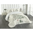 thumbnail image 1 of Ambesonne Christmas Quilted Bedspread Set 2 Pcs, Tree and Fairies, Twin Size, Red and Green, 1 of 2