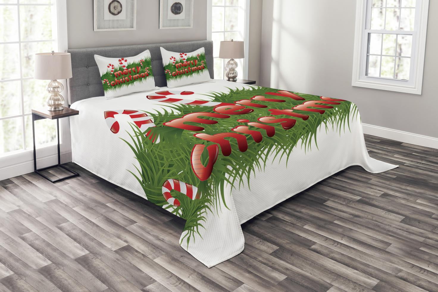 White Quilted Queen Bedspread Set with Pillow Shams