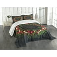 thumbnail image 1 of Ambesonne Christmas Quilted Bedspread Set 3 Pcs, Fir Xmas Wreath, King Size, Multicolor, 1 of 5