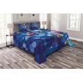 thumbnail image 1 of Ambesonne Christmas Quilted Bedspread Set 3 Pcs, Happy New Year Party, Queen Size, Multicolor, 1 of 3