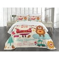 thumbnail image 1 of Ambesonne Christmas Quilted Bedspread Set 3 Pcs, Santa and Teddy Bear, Queen Size, Multicolor, 1 of 5
