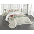 thumbnail image 1 of Ambesonne Christmas Quilted Bedspread Set 3 Pcs, Star Snowflake Retro, Queen Size, Eggshell Sea Green Ruby, 1 of 5