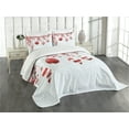 thumbnail image 1 of Ambesonne Christmas Quilted Bedspread Set 3 Pcs, Traditional, King Size, Red White, 1 of 5