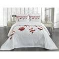 thumbnail image 1 of Ambesonne Christmas Quilted Coverlet 3 Pcs, Traditional, Queen Size, Red White, 1 of 5