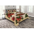 thumbnail image 1 of Ambesonne Christmas Quilted Bedspread Set 3 Pcs, Vintage Ornaments, Queen Size, Multicolor, 1 of 4
