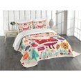 thumbnail image 1 of Ambesonne Christmas Quilted Bedspread Set 3 Pcs, Vintage Santa, King Size, Multicolor, 1 of 5