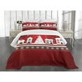 thumbnail image 1 of Ambesonne Christmas Quilted Bedspread Set 3 Pcs, Winter Theme Tree, Queen Size, White Red, 1 of 5
