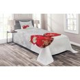thumbnail image 1 of Ambesonne Christmas Quilted Coverlet 2 Pcs, Baubles on Snowflake, Twin Size, Red White, 1 of 2