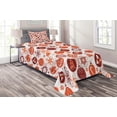 thumbnail image 1 of Ambesonne Christmas Quilted Coverlet 2 Pcs, Vintage Xmas Scene, Twin Size, White and Vermilion, 1 of 2