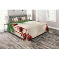 thumbnail image 1 of Ambesonne Christmas Quilted Coverlet 3 Pcs, Red Balls Ribbons, King Size, Green and Red, 1 of 2
