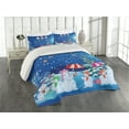 thumbnail image 1 of Ambesonne Christmas Quilted Coverlet 3 Pcs, Snowman Party, Queen Size, Multicolor, 1 of 4