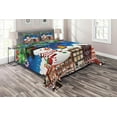 thumbnail image 1 of Ambesonne Christmas Quilted Coverlet 3 Pcs, Snowy City Street, Queen Size, Multicolor, 1 of 3