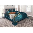 thumbnail image 1 of Ambesonne Christmas Quilted Coverlet 3 Pcs, Vivid Balls Ribbons, King Size, Petrol Blue Grey Red, 1 of 4