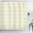 thumbnail image 1 of Ambesonne Christmas Shower Curtain, Doodle Swirls, 69"Wx84"L, Yellow and Sepia, 1 of 4
