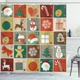 thumbnail image 1 of Ambesonne Christmas Shower Curtain, Gingerbread Man Reindeer, 69"Wx70"L, Multicolor, 1 of 5