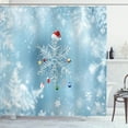 thumbnail image 1 of Ambesonne Christmas Shower Curtain, Noel Ornate Snowflake, 69"Wx75"L, Brown Green, 1 of 4