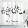 thumbnail image 1 of Ambesonne Christmas Shower Curtain, Sketchy Ornaments, 69"Wx84"L, Black White, 1 of 3