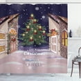 thumbnail image 1 of Ambesonne Christmas Shower Curtain, Snowy Streets Carol, 69"Wx70"L, Multicolor, 1 of 3