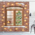 thumbnail image 1 of Ambesonne Christmas Shower Curtain, View Through a Window, 69"Wx70"L, Multicolor, 1 of 3