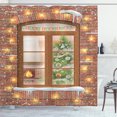 thumbnail image 1 of Ambesonne Christmas Shower Curtain, View Through a Window, 69"Wx84"L, Multicolor, 1 of 3