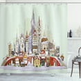 thumbnail image 1 of Ambesonne Christmas Shower Curtain, Xmas City Holiday, 69"Wx75"L, Pale Green Lavender, 1 of 3