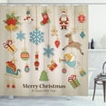 thumbnail image 1 of Ambesonne Christmas Shower Curtain, Xmas Holiday, 69"Wx75"L, Multicolor, 1 of 3