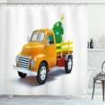 thumbnail image 1 of Ambesonne Christmas Shower Curtain, Yellow Vintage Truck, 69"Wx75"L, White Yellow Green, 1 of 3