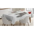 thumbnail image 1 of Ambesonne Christmas Tablecloth Rectangular Table Cover, Animals Red Hats, 52"x70", White Grey Red, 1 of 3