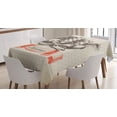 thumbnail image 1 of Ambesonne Christmas Tablecloth Rectangular Table Cover, Candles Polka Dots, 52"x70", Brown Tan Vermilion, 1 of 4