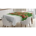 thumbnail image 1 of Ambesonne Christmas Tablecloth Rectangular Table Cover, Candy Canes Garland, 60"x84", Emerald Red, 1 of 3