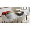 thumbnail image 1 of Ambesonne Christmas Tablecloth Rectangular Table Cover, Chipmunk in Santa Hat, 60"x90", Pale Yellow White Red, 1 of 4