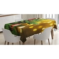 thumbnail image 1 of Ambesonne Christmas Tablecloth Rectangular Table Cover, Close up Tree Blurred, 60"x90", Amber Green Red, 1 of 4