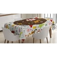 thumbnail image 1 of Ambesonne Christmas Tablecloth Rectangular Table Cover, Dancing Santa Deer, 60"x90", Multicolor, 1 of 4